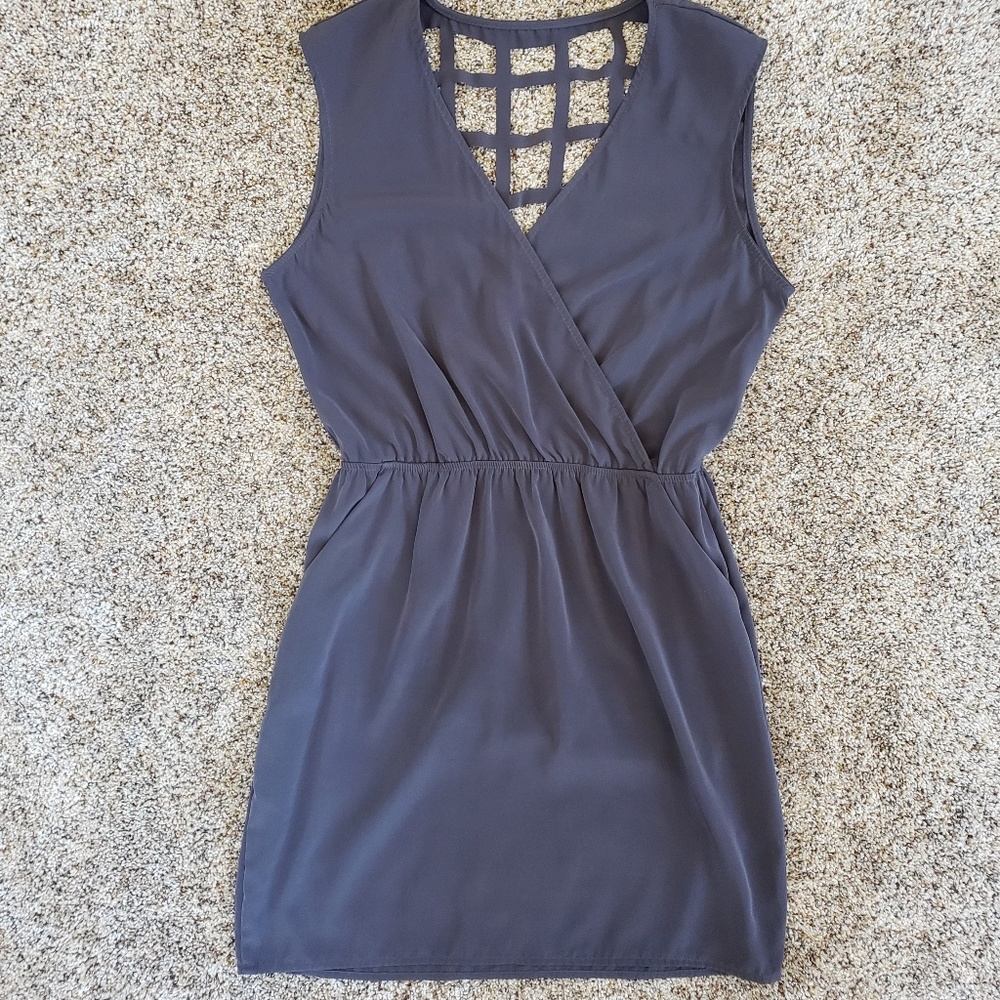 Nasty Gal Solemio Back Cage Gray Dress
